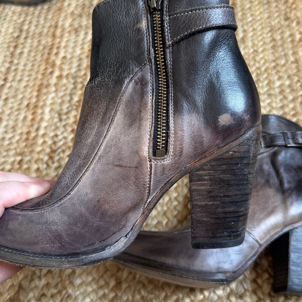 Bed Stu 8 Isla Bootie Heeled Shoes Distressed Leather Boots - Picture 7 of 12